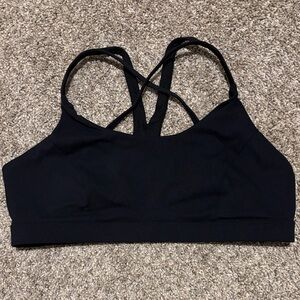 Women's Black Strappy Sports Bra